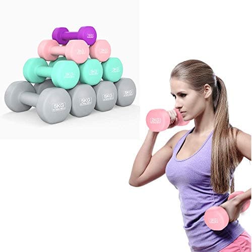 Chlggzw 2 Pack Dumbbells, Resistant to Sweat and Moisture for Weights Home Gym Exercise, Various Weight Dumbbell Set 2Kg/4Kg/6Kg/10Kg