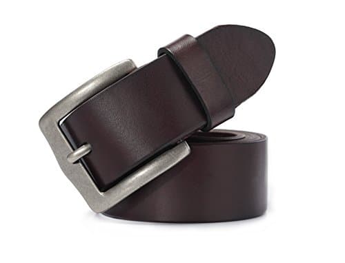 Evanno Men Belt - PD15003 Thick Leather Belt 1.5” Wide With Anti-Nickel Belt Buckle For Jean,Pants