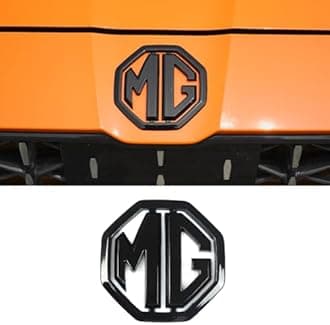 Car Badges for MG ZS EV | 2019-2021,Replace Emblem Logo Sticker Car Emblem Badge 3D Decoration Sticker for Steering Wheel/Bonnet Front and Rear and Trunk Logo,Black/front logo