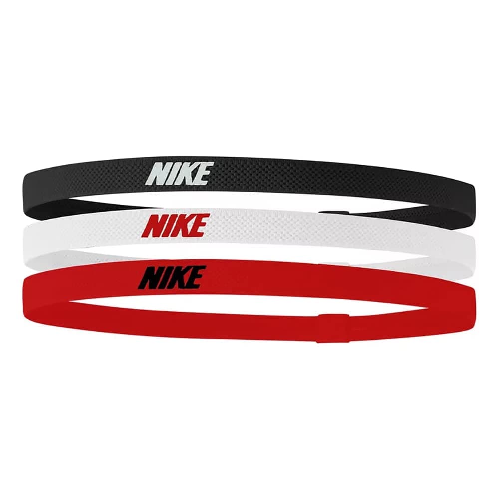 Nike 2.0 2024 Elastic Headband (Pack of 3) (One Size) (Black/White/Red)
