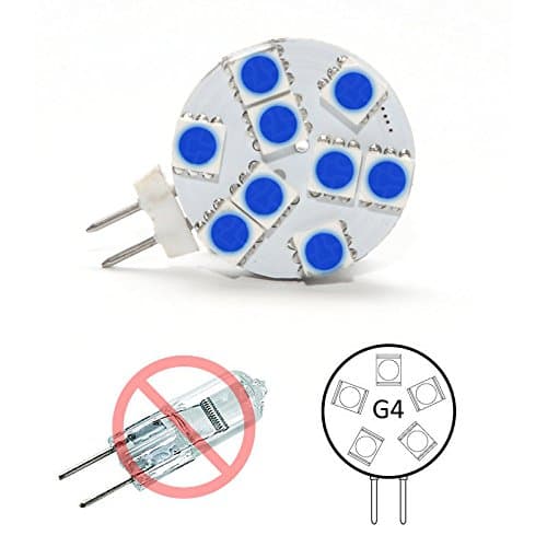 Marine LED G4 Bipin Bulb- Side pin - 9 LED's - Blue