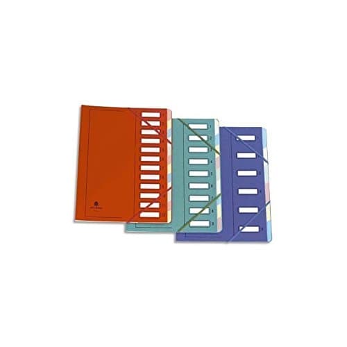 Extendos Mon Dossier Separator File 9 Compartments Laminated Card Red