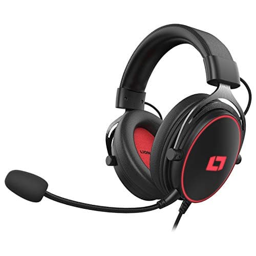Lioncast LX55 USB Gaming Headset for PC, PS4, Xbox One, Mac, Laptop, Smartphone (Stereo and 7.1 Virtual Surround Sound, RGB LED Lighting, Closed Over-Ear Headphones, USB)