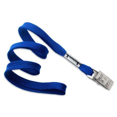 TruOffice Royal Blue 36-Inch Flat Lanyards with Badge Clip, 100-Pack (CLANF36-RB)