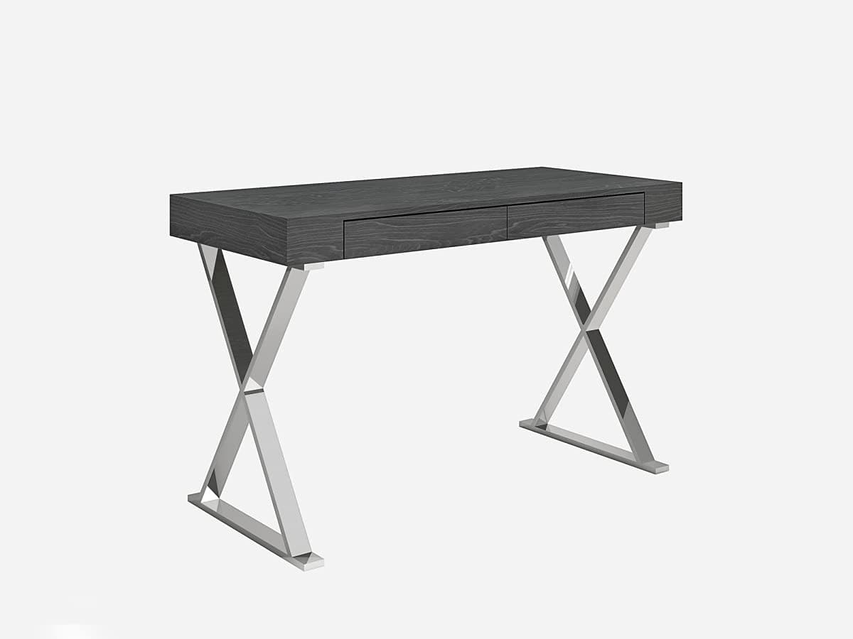 Whiteline Modern Living Elm Grey Desk, Large
