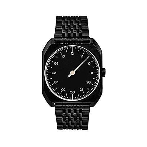 slow Mo 03 - All Black Steel Unisex Quartz Watch with Black Dial Analogue Display and Black Stainless Steel Plated Bracelet