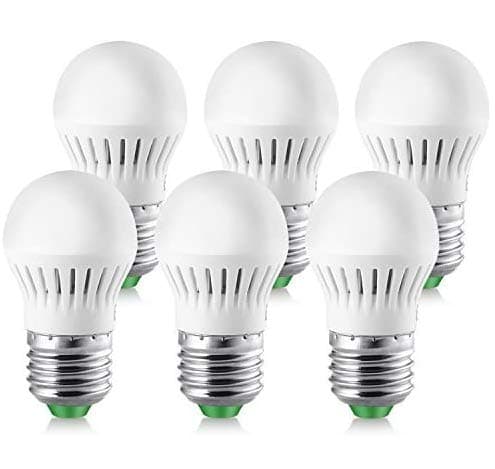 Elrigs LED Bulb Mini Size, 3W (25W Equivalent), Cool White (6000K), E26 Medium Base, 6-Pack, Energy Saving, 270 Lumen