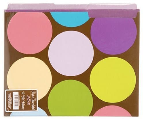 Hot Chocolate File Folders, Circle Design, 0.25 x 11.37x 9.5 Inches, Assorted Colors, 12-Count (15015)