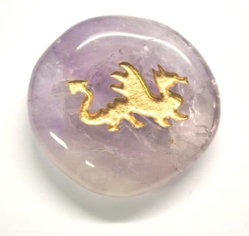Mystery Mountain Dragon Crystal Gem Palm Animal Totem Charm Stone, Multi, 5 x 4 x 1 cm