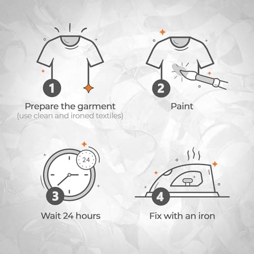 Decola Acrylic Textile Paint Set | 6x20 ml Trendy Washing Machine Resistant Fabric-Paint Colors