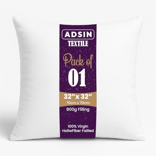 Set of 1-80cm x 80cm Luxury Hollowfibre New White Hollowfiber Cushion Pad Inner Stuffer Pillow Polyester Insert Square Hypoallergenic (Pack of 1 | 32" x 32")
