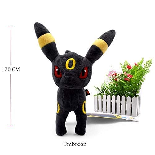 XEMI Pokemon Standing Shiny Umbreon Animal Stuffed Plush Quality Cartoon Toy (Umbreon)