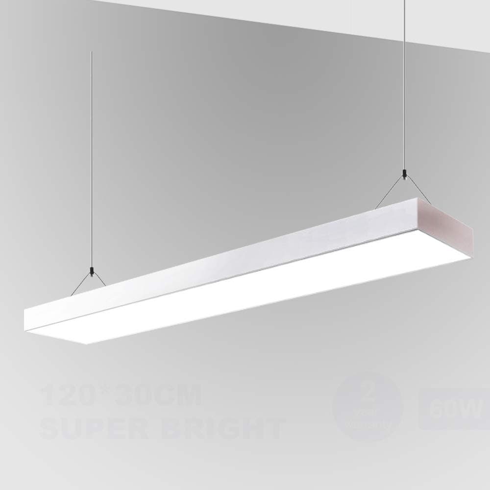 LED Panel Ceiling Light 120x30CM 60W, Low Profile White Body Suspended & Surface Mount Ceiling Panel Drop, 4000K Neutral White 6000LM, Flat Panel for Residential Office Shop Lighting