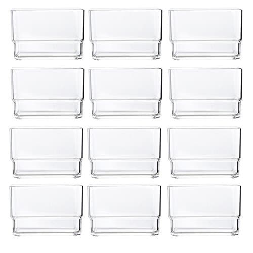 KCHEX Clear Plastic Desk Drawer Organizers 3" x 3" x 2" l Set of 12