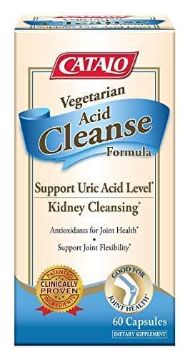 Vegetarian Acid Cleanse Formula, Support Healthy Uric Acid Level, Joint Health and Flexibility, Clinically Proven, Enhanced Bio-Availability, 60 Vegetarian Capsules