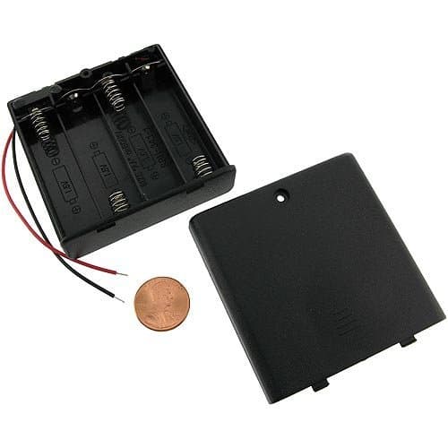 4AA Battery Holder - w/Wires and Switch
