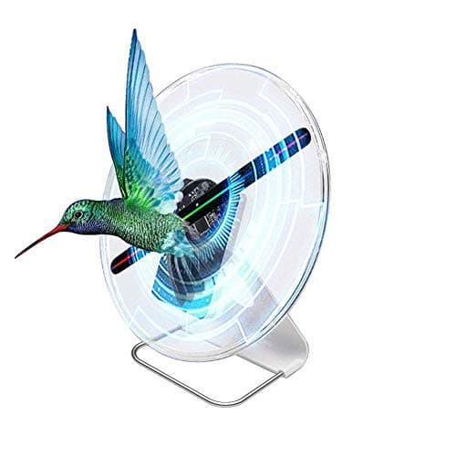 ySky 3D Hologram Fan Display Projector Protable Advertising Digital Holographic Fan Display Photo 512P HD Video 30cm Advertising Projector Fan for Shops Office Business Home Entertainment 12inch