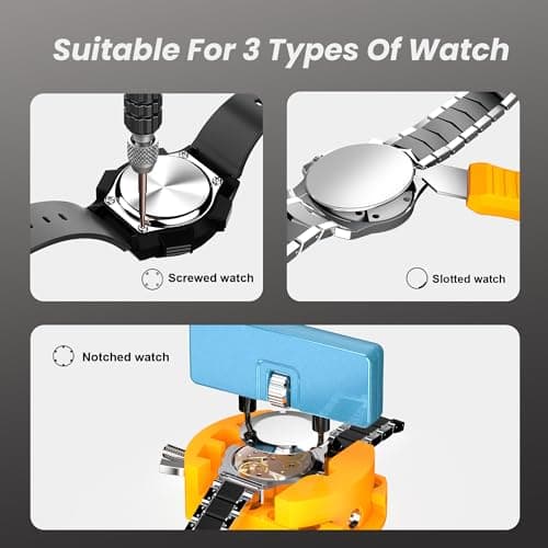 JOREST Watch Battery Replacement Kit, Watch Repair Screwdriver, Watch Band Replacement tool, Watch Wrench Back Remover, Watch Case Opener, Watch Back Remover Holder, Spring bar, Tweezers