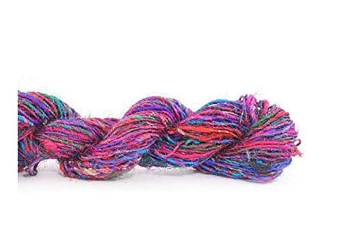 Beautiful Premium Pure Sari Silk Handspun Yarn - Handmade and Fairly Traded from India Silk Yarn for Knitting or Crocheting 100 Gram, 90 Yard