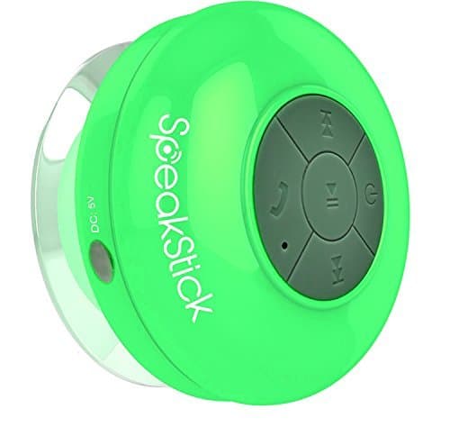 Speakstick LED Wireless Shower Speaker with 3.0 Bluetooth Technology for The Shower, Pool, Beach, or Hot Tub. Portable, IPX4 Waterproof with Microphone and 6 Hours of Playtime (Green)