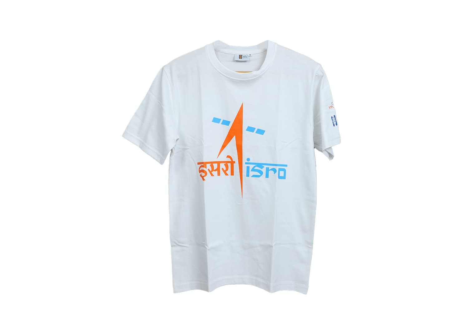 Indic Inspirations ISRO Logo T-Shirt, Printed T-Shirt, ISRO Souvenirs, White Cotton T-Shirt, Space Gifts
