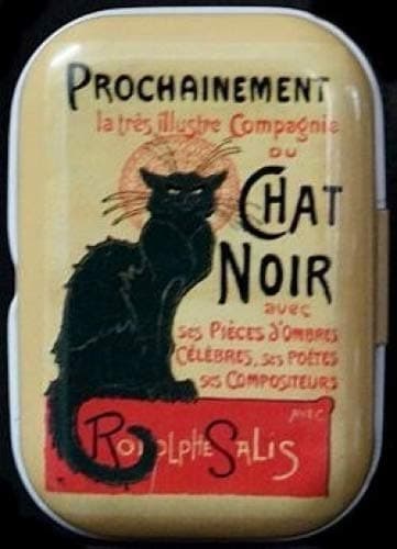 Tin Box Chat Noir Design Mint Tin Pill Box Small Money Box
