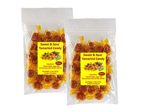 Chinda Thai Sweet & Sour Tamarind Candy (Makahm Kaew) Individually Wrapped 6 oz (Pack of 2)