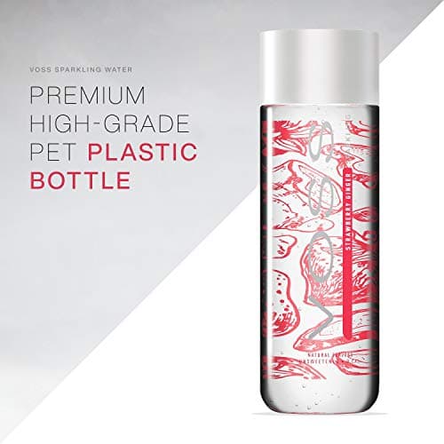 VOSS UK Water, Flavoured Sparkling Water, Strawberry Ginger, Zero Calories, No Sugar, Natural, PET Water Bottles, Bulk Pack of 12 x 330 ml