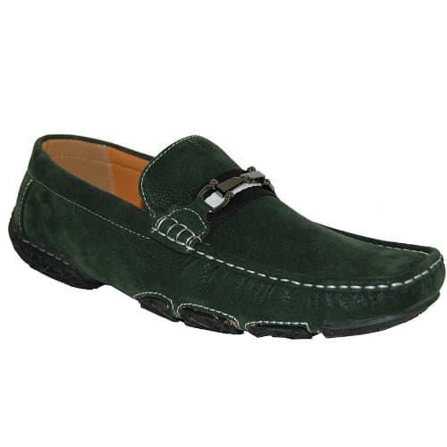 KRAZY SHOE ARTISTS Shoe Artists Dark Green Men's Driving Shoes