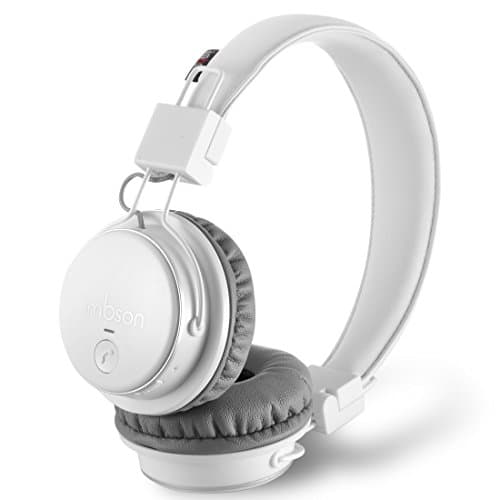 Bluetooth Headphones Over Ear Hi-Fi Stereo,Support SD Card FM Radio,APP to Control Wireless Headset with Mic for Children Adults PC/Cell Phones(White)