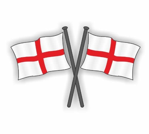 Sea View Stickers England Double Flag Car Sticker