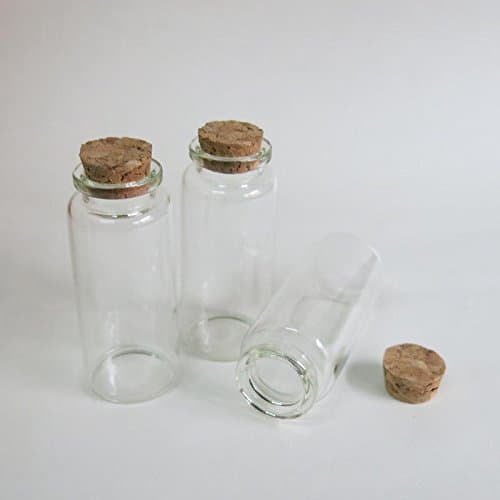 50 x 30ml Glass Container with Wood cork, 1oz Decoration Glass Vials, Craft bottle, Glass Jar with Cork lid