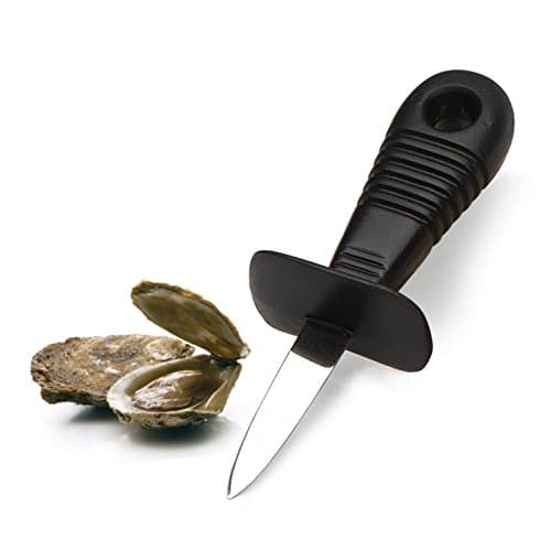 Shuck The Oyster | Heavy Duty Super Sharp Stainless Steel and ABS Seafood Knife to Easily Open Oysters Clamp Shell | Ergonomic Anti-Slip Grip Handle Design | Dishwasher Safe Series | Vibrant Black