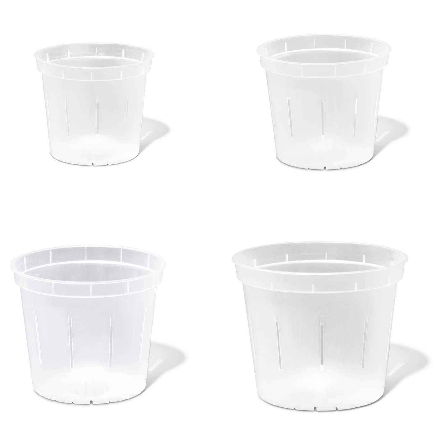 Orchid Pot Growers Assortment (8 Slotted Clear Orchid Pots - 2 Each of 3, 4, 5, 6 Inch) - Premium Orchid Planters, Orchid Pots with Holes for Repotting