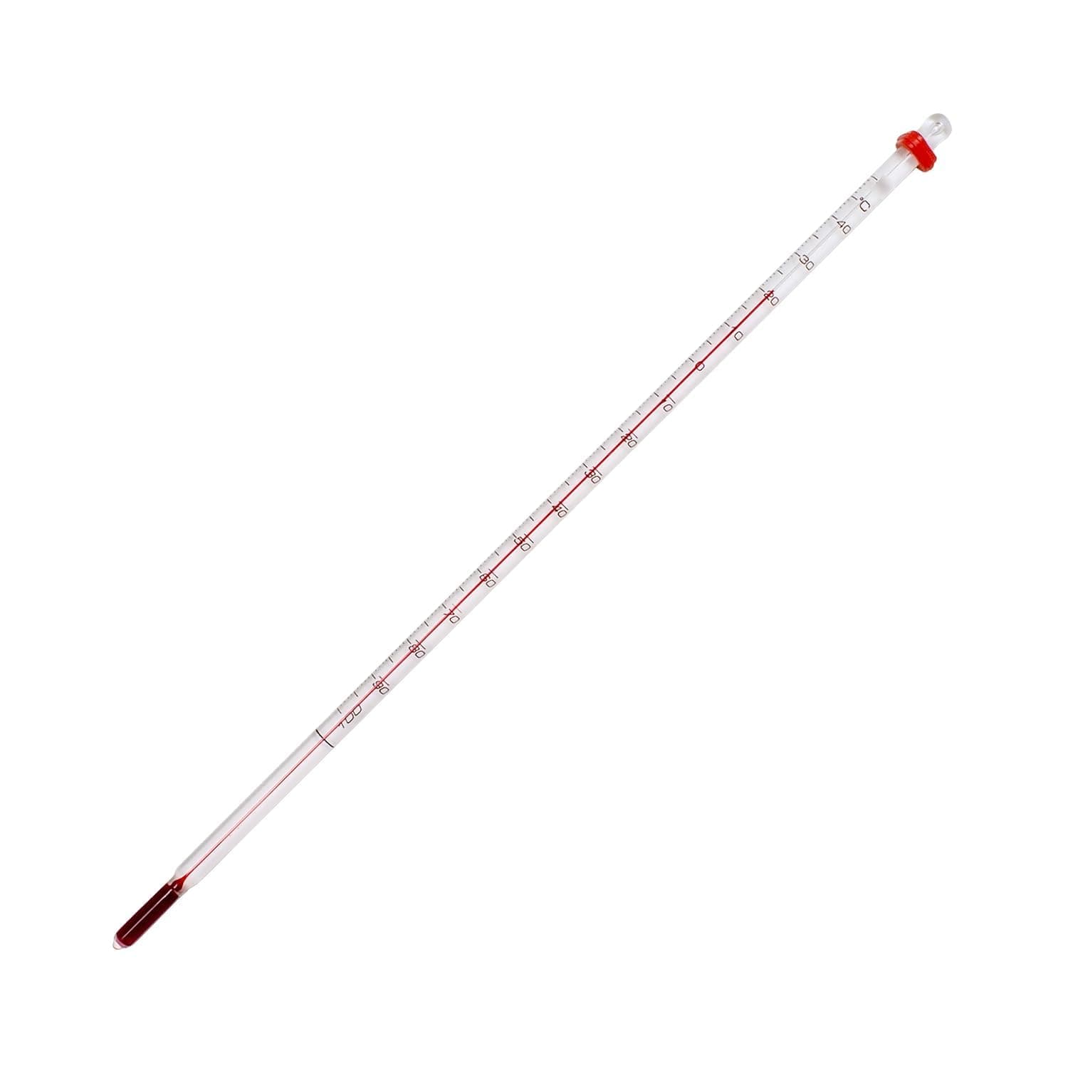 H-B Instrument 2/1150 Durac General Purpose Total Immersion Thermometer, with Red Spirit Liquid and White Back Glass, -20 to 150°C, 305mm Length, 1°C Accuracy
