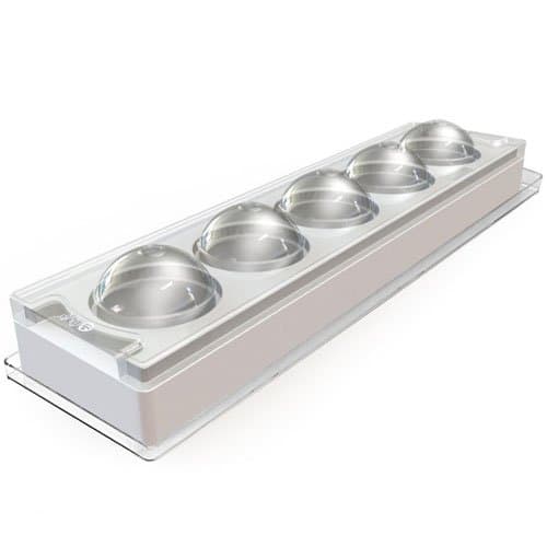 Silikomart Professional Silicone Sphere Mold, Transparent Top with 5 Cavities, Each with Hole