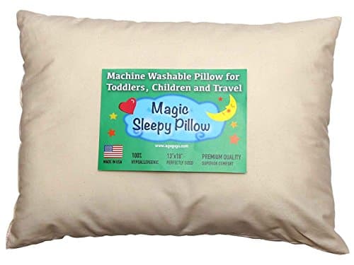 aGu GuGu Toddler Pillow Delicate Raw Unbleached Cotton Shell, Soft and Hypoallergenic, 13" W x 18" L