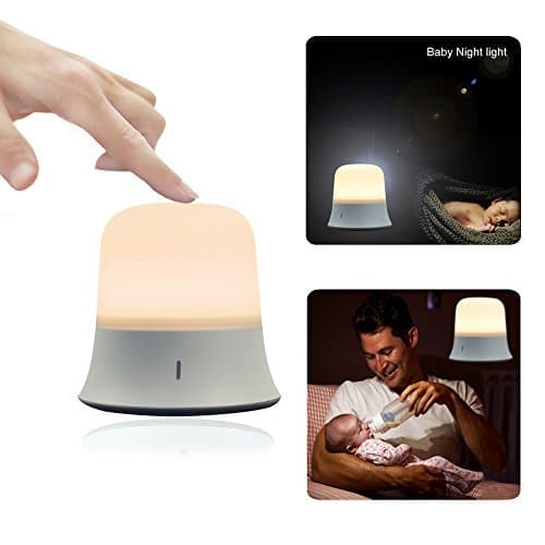 Baby Night Light, Portable LED Night Light with Adjustable Brightness, Warm White and Cool White for Nursing, Reading (White)