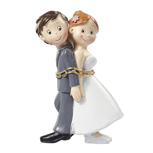 Chained Bride and Groom Cake Topper Figurine 8cm