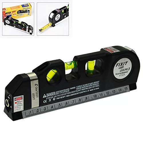 Rebzar Laser Line Pro Spirit Level 2.5 m Tape and 1/2 ft Ruler for Multiple Purposes (Black)