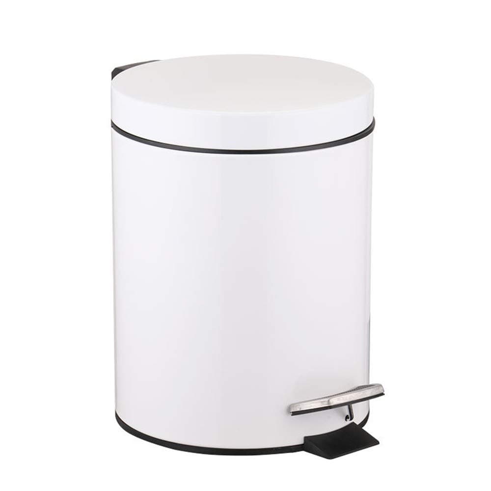 SGHTYJ Waste Bin With Lid Pedal Stainless Steel Trash Can 5L 7L 12L Home Kitchen Bathroom Living Room, 12L, White