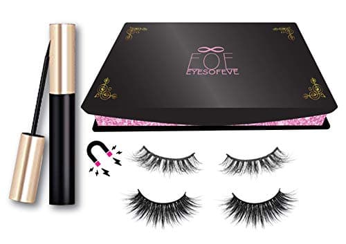 Magnetic Eyelashes Magnetic Eyeliner [by EOE] Upgraded 2019 liquid eyeliner, No Glue, False Magnet Lashes, Natural & reusable eyelashes Easy application!