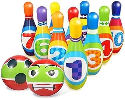 ORCHID M®Kids Bowling Set Toddler Toy for 2 3 4 5 Years Old Boy Girl, Number Developmental Sensory Toy Toddler Indoor Outdoor Activity Play,Birthday Party Gift for 18 24 Months,Educational Toys.
