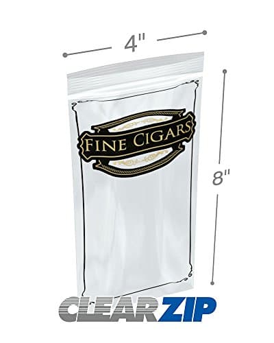 4" x 8" 2 mil Reclosable Zipper Bags Pre-printed "Fine Cigars", Case of 1000