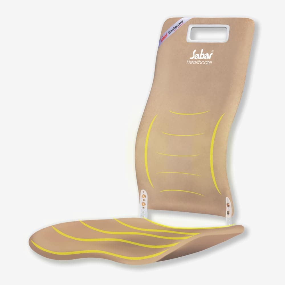Orthopedic and Ergonomic Back/Lumbar Backrest Support Seat Backguard (Beige)