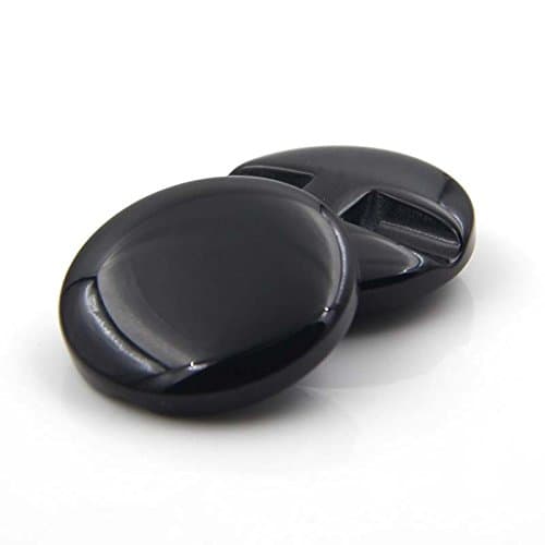 Classic Shiny Chessman Thick Resin Dark Hole Buttons for Fashion Coats (Black/White,Pack of 6)(1.10 inches,Black)