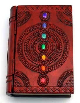 AzureGreen Decorative Boxes Tarot Card Holder Seven Colored Gemstone Chakra Book Box with Hinged Cover