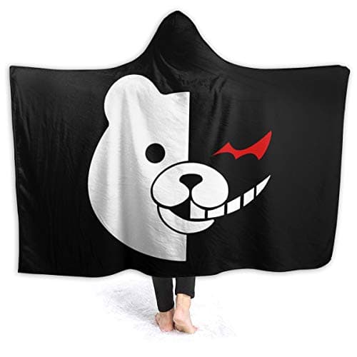 Lusad Danganronpa Monokuma Despair Blanket Hooded,Flannel Blanket Sofa/Bedding Comfortable and Warm Throw Blanket 50"x40" for Kid