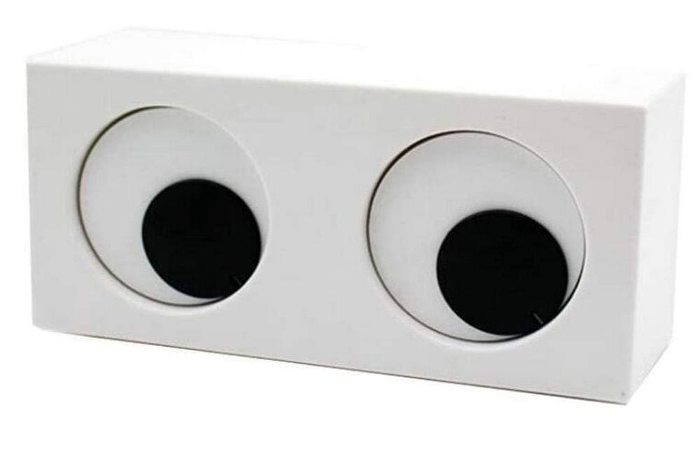 BW Rotating Iris Eye Clock - White