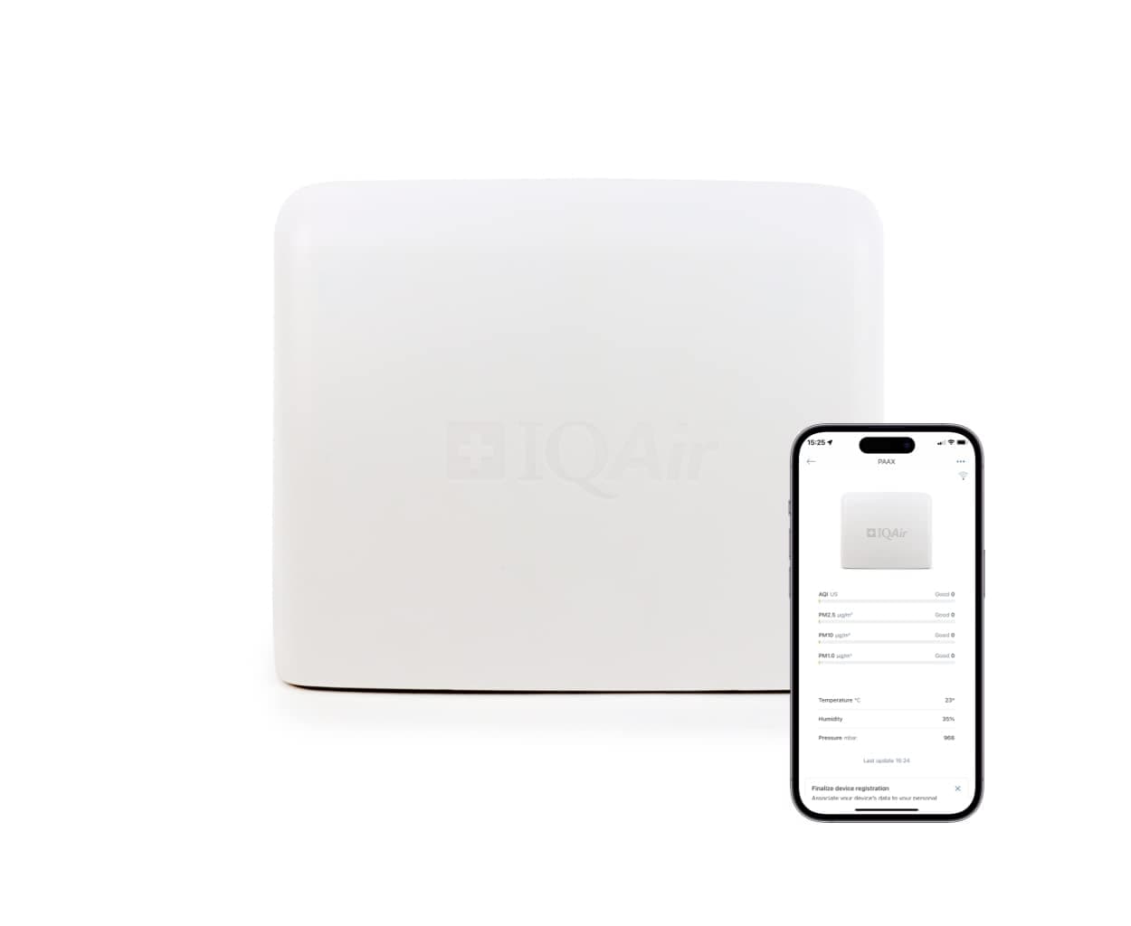 AirVisual Outdoor – Outdoor Air Quality Monitor, Detects PM1, PM2.5, PM10, Optional CO2, Temperature, Humidity, Pressure, Modular Sensor Design, Wi-Fi, LAN, German Made